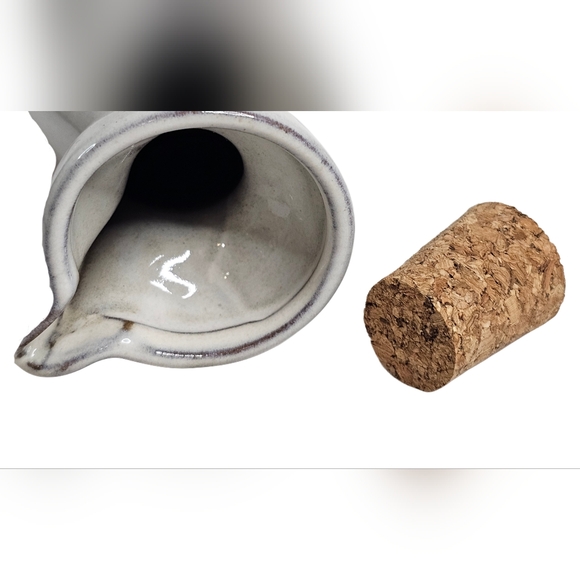 Rae Dunn Clay Ceramic Sentiment Spouted Cruets Oil & Vinegar Set of 2 w/Quotes - Picture 8 of 8